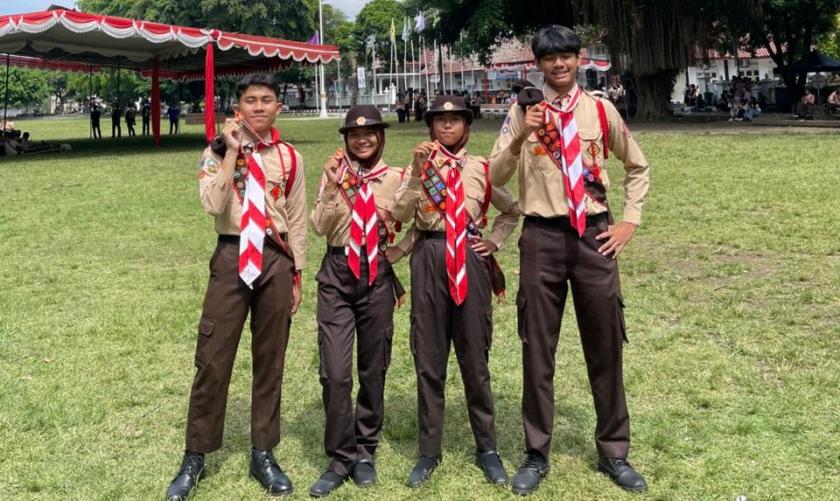 Empat Pramuka Garuda MTs Negeri 3 Sleman Dilantik di Pemkab Sleman