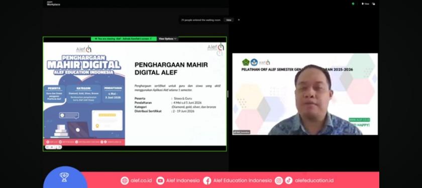 MTsN 3 Sleman ikuti Webinar Sosialisasi Kerjasama Kemenag dan Alef Education