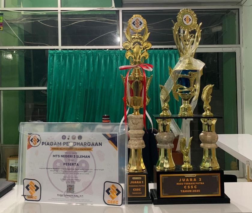 Persembahkan Dua Piala, Kontingen Pramuka MTs Negeri 3 Sleman Tak Jumawa