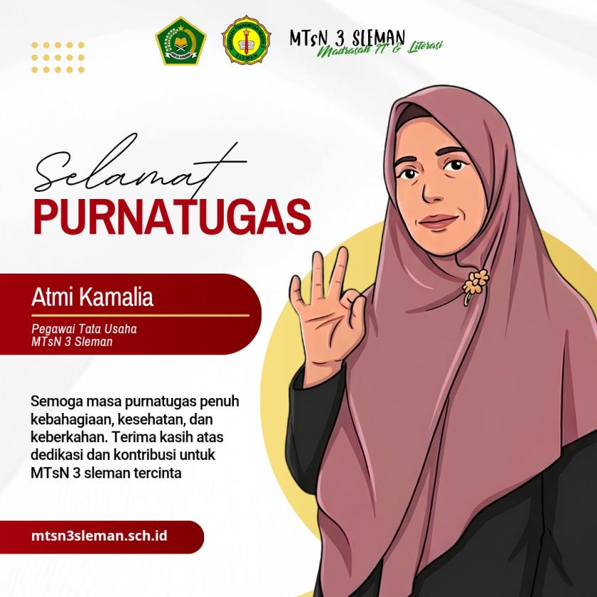 Penuh Haru, MTsN 3 Sleman Gelar Acara Pamitan Purnatugas Ibu Atmi Kamaliah Setelah 36 Tahun Mengabdi