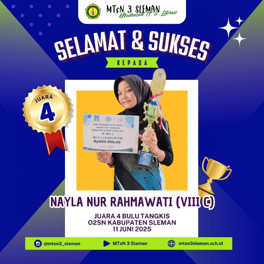 Tampilkan Sklill Cemerlang, Nayla Nur Rahmawati Bawa Pulang Medali