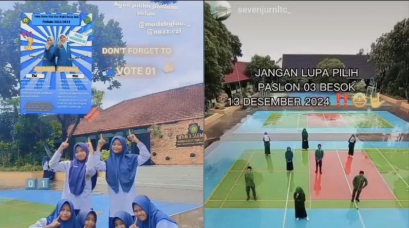 Sambut Pemilihan Ketua OSIS di MTs N 3 Sleman, Para Siswa Ramaikan Kampanye