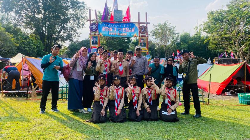 Penuh Antusias, Majelis Penggalang dan OSIS MTs Negeri 3 Sleman Semangat Ikuti Perkasisma IV DIY 2024