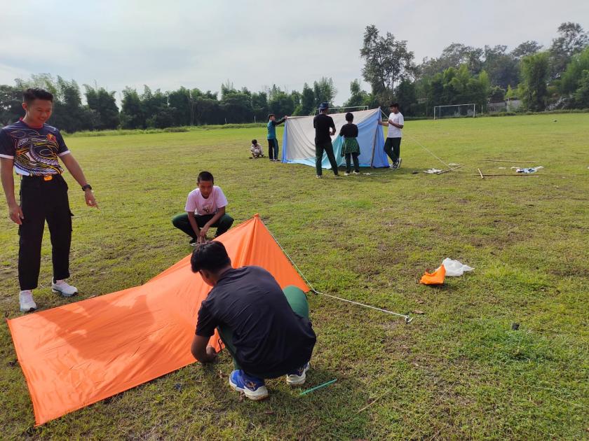 Tunjukkan Kecakapan dan Keterampilan, Pramuka LT-2 Dirikan Bivak