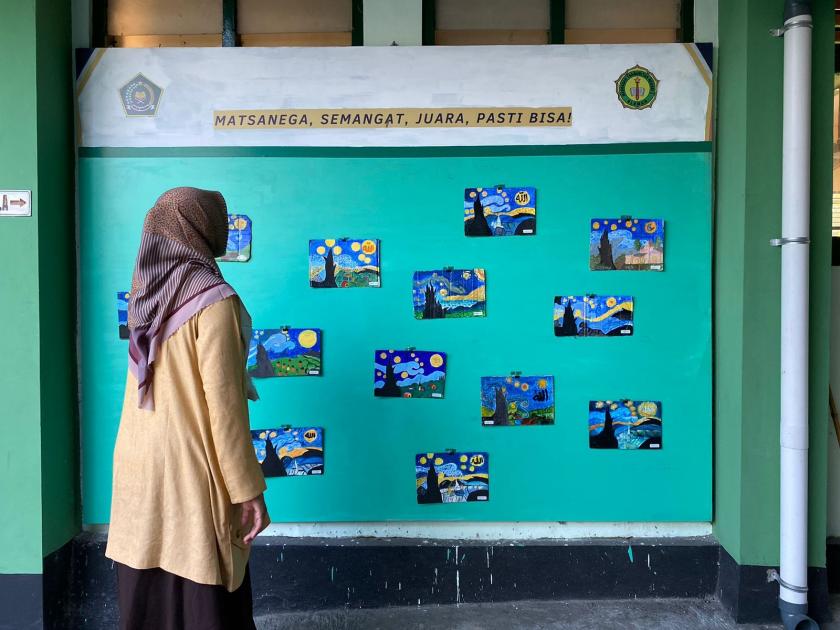 Hargai Hasil Karya SIswa, MTsN 3 Sleman Pamer Lukisan di Art Corner Matsanega