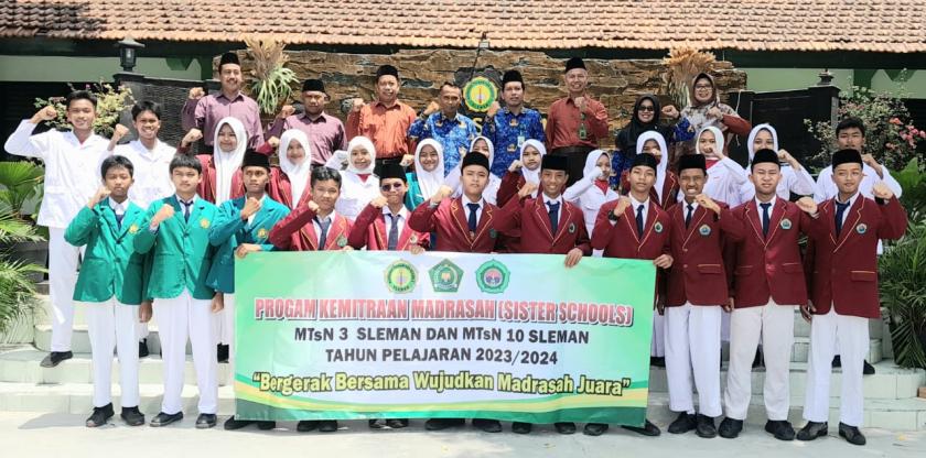 Pererat Kerjasama, MTs N 3 Sleman Jalin Sister School Dengan MTs N 10 Sleman